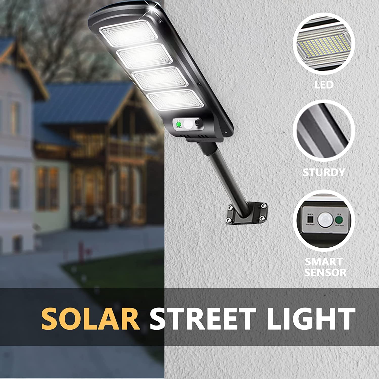 Luminaria Suburbana Alumbrado Publico Solar 150W con Sensor Movimiento GD-98150