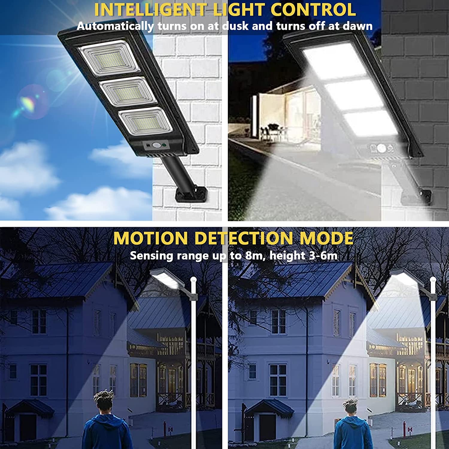 Luminaria Suburbana Alumbrado Publico Solar 200W con Sensor Movimiento GD-99200