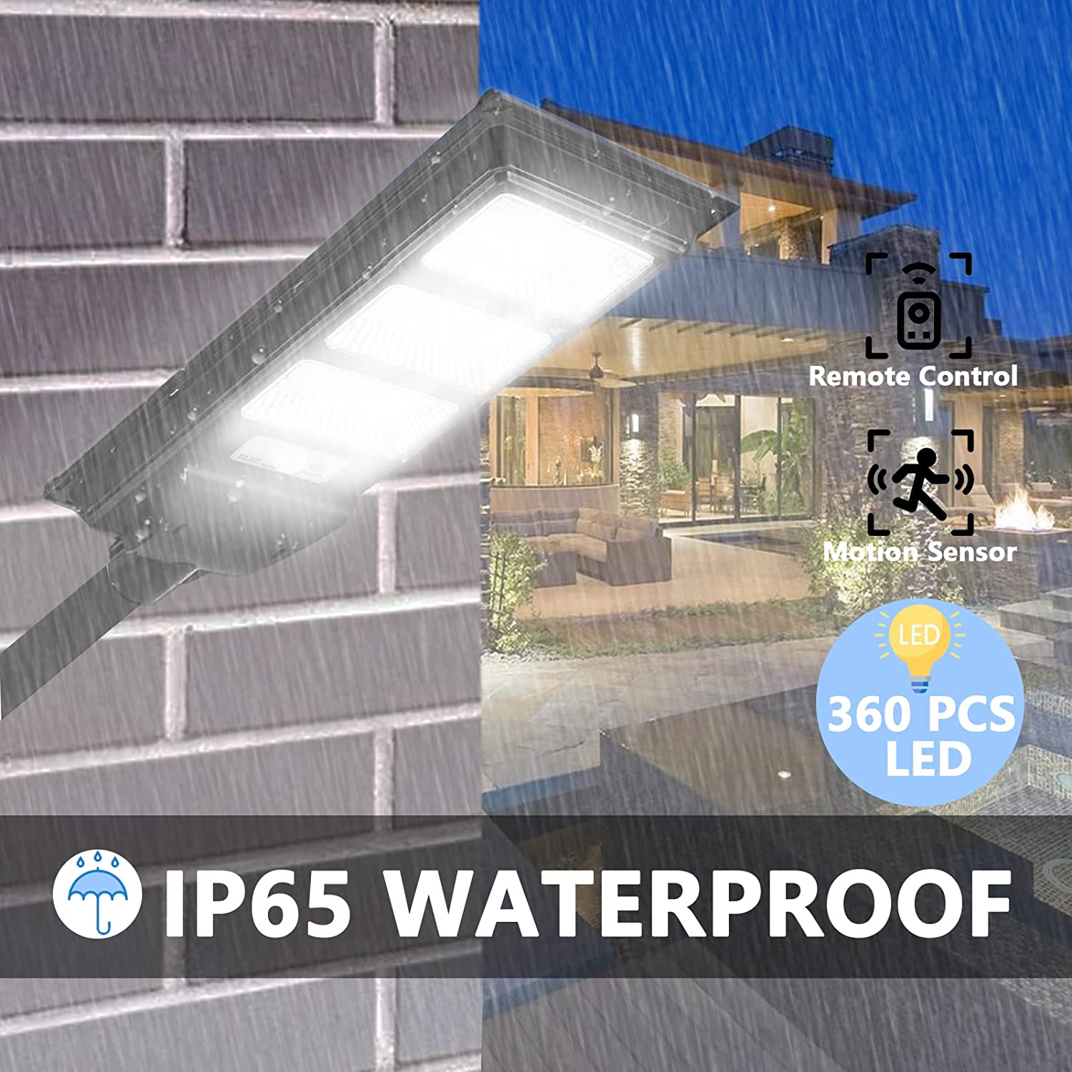 Luminaria Suburbana Alumbrado Publico Solar 150W con Sensor Movimiento GD-98150