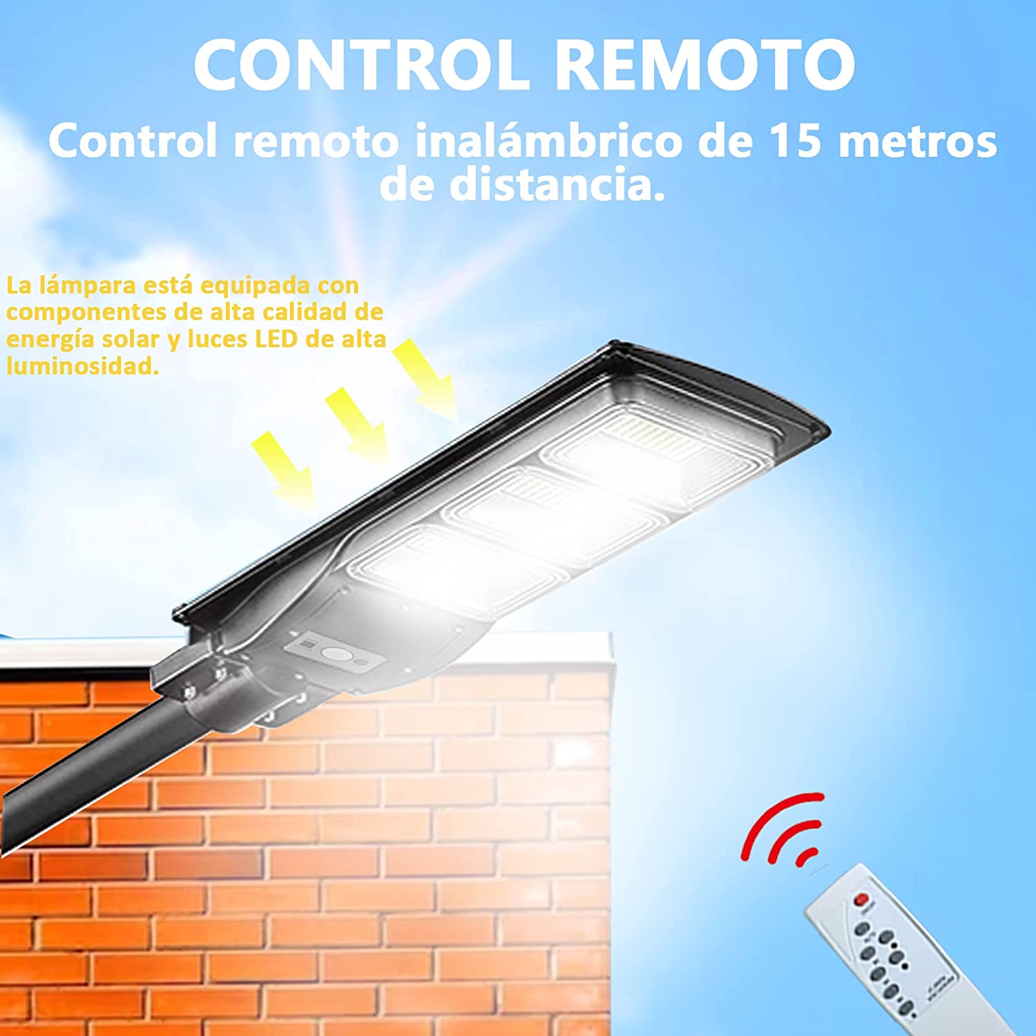 Luminaria Suburbana Alumbrado Publico Solar 150W con Sensor Movimiento GD-98150