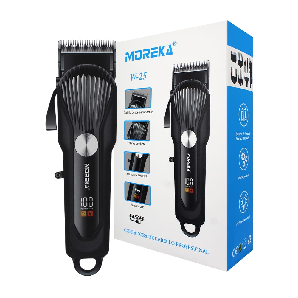 Afeitadora Cortapelos Eléctrica Inalámbrica pantalla Led para Hombres recargable W25