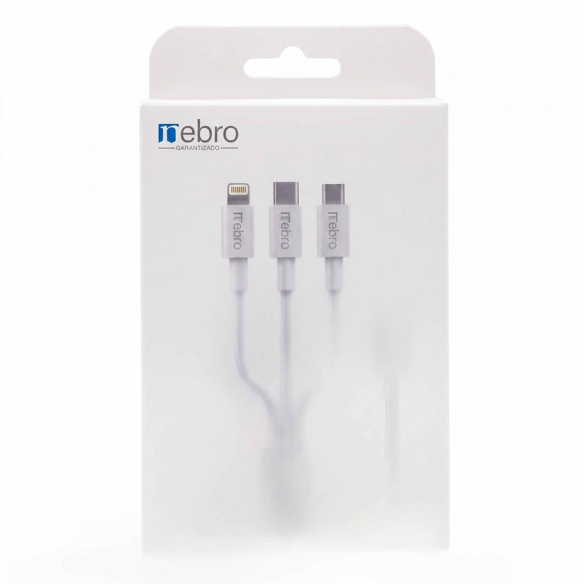Cable 3 en 1 Nebro WD-013 V8, Lightning y Tipo C