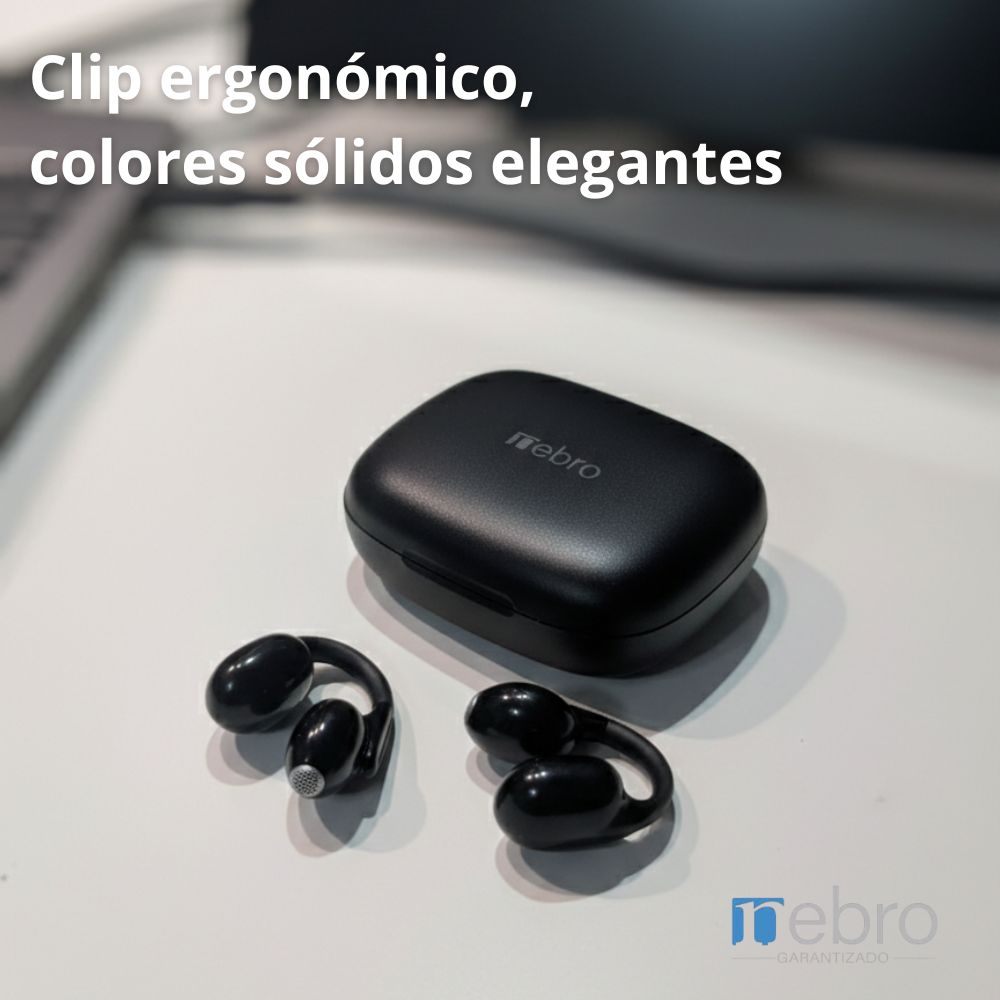 Audífonos Bluetooth clip 40mAh Estuche 400mAh 20h con estuche Nebro WE-501