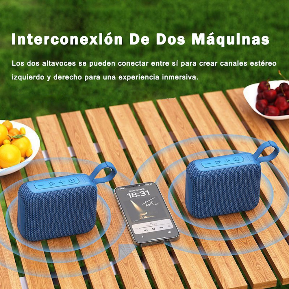 Mini Bocina Nebro 5W 1200mAh Bluetooth recargable, USB TWS WG-131