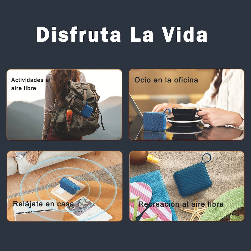 Mini Bocina Nebro 5W 1200mAh Bluetooth recargable, USB TWS WG-131