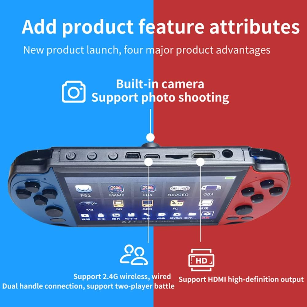 Consola de Videojuegos Portátil X7 Plus LCD TFT de 4.3