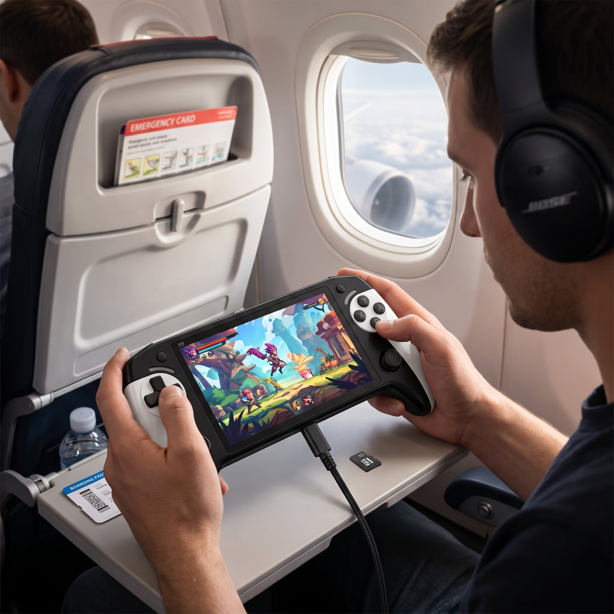 Consola de Videojuegos Moreka Black Hawk X9 con Pantalla de 5.5 Pulgadas y Doble Rocker