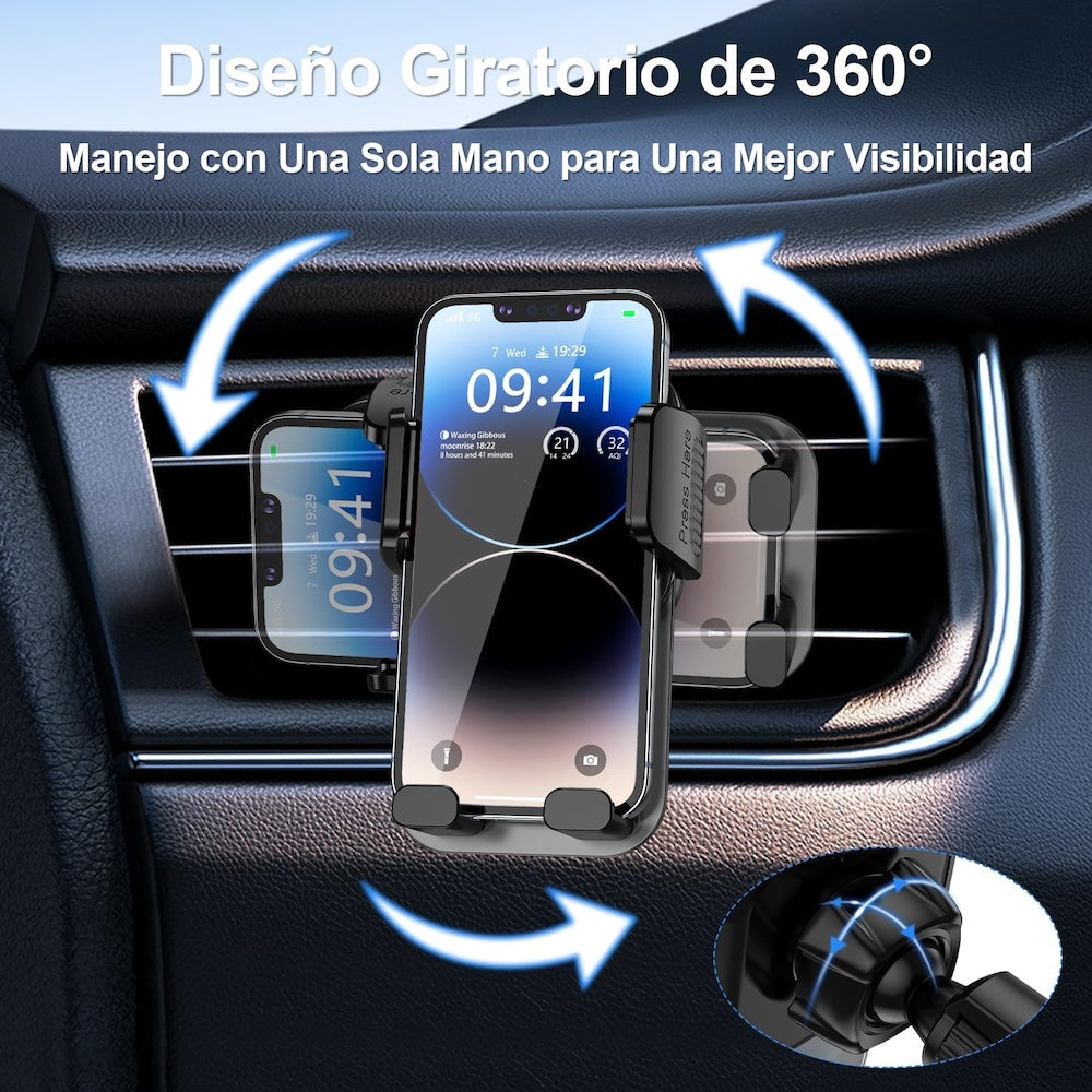 Soporte Automóvil Rendija Ventilación Rotación 360° Moreka Modelo ZJ-012