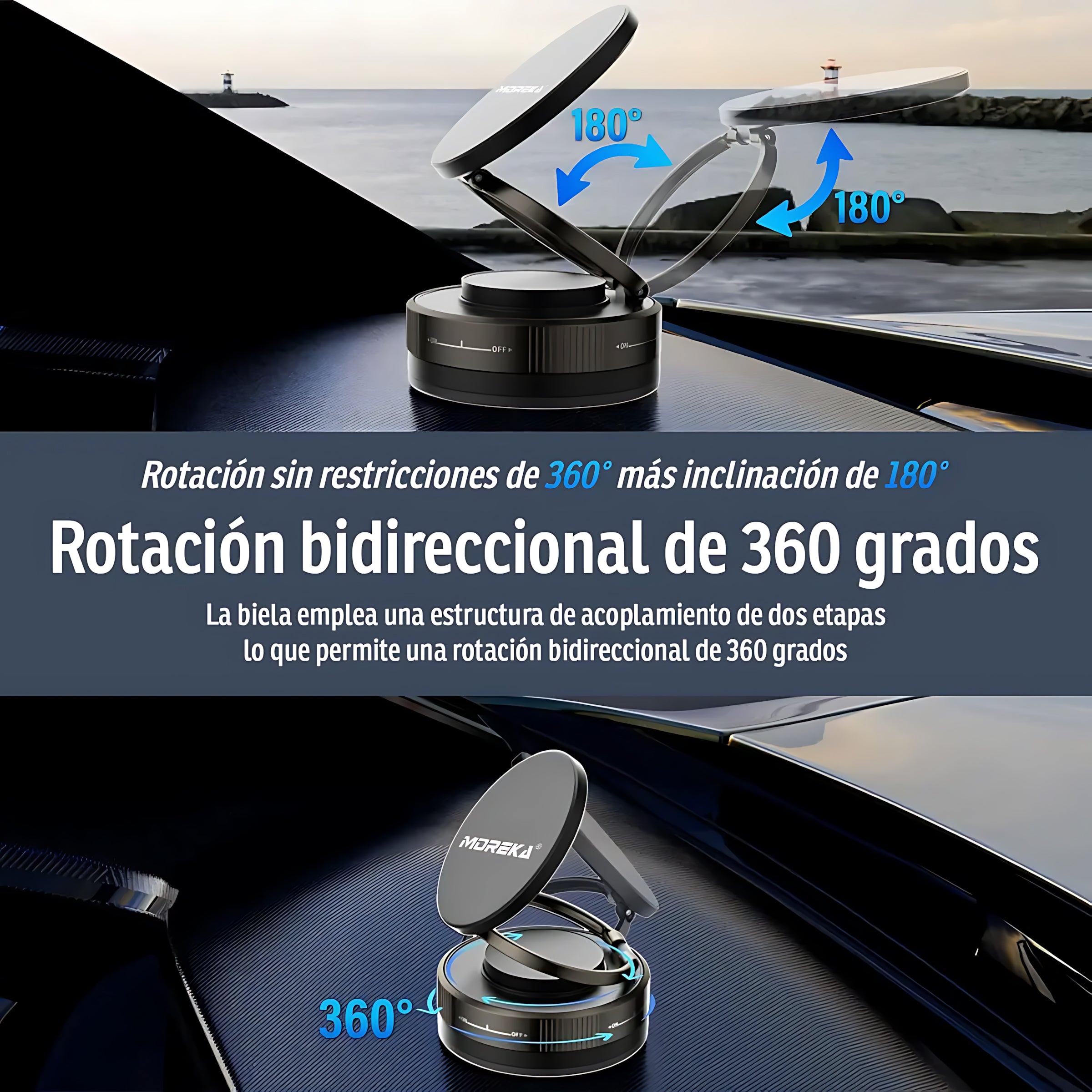 Soporte Magnético para Teléfono con Ventosa de Vacío MOREKA ZJ-015