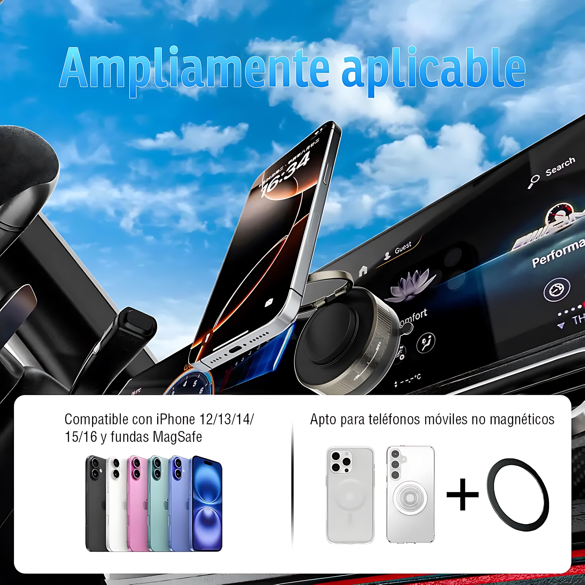 Soporte Magnético para Teléfono con Ventosa de Vacío MOREKA ZJ-015