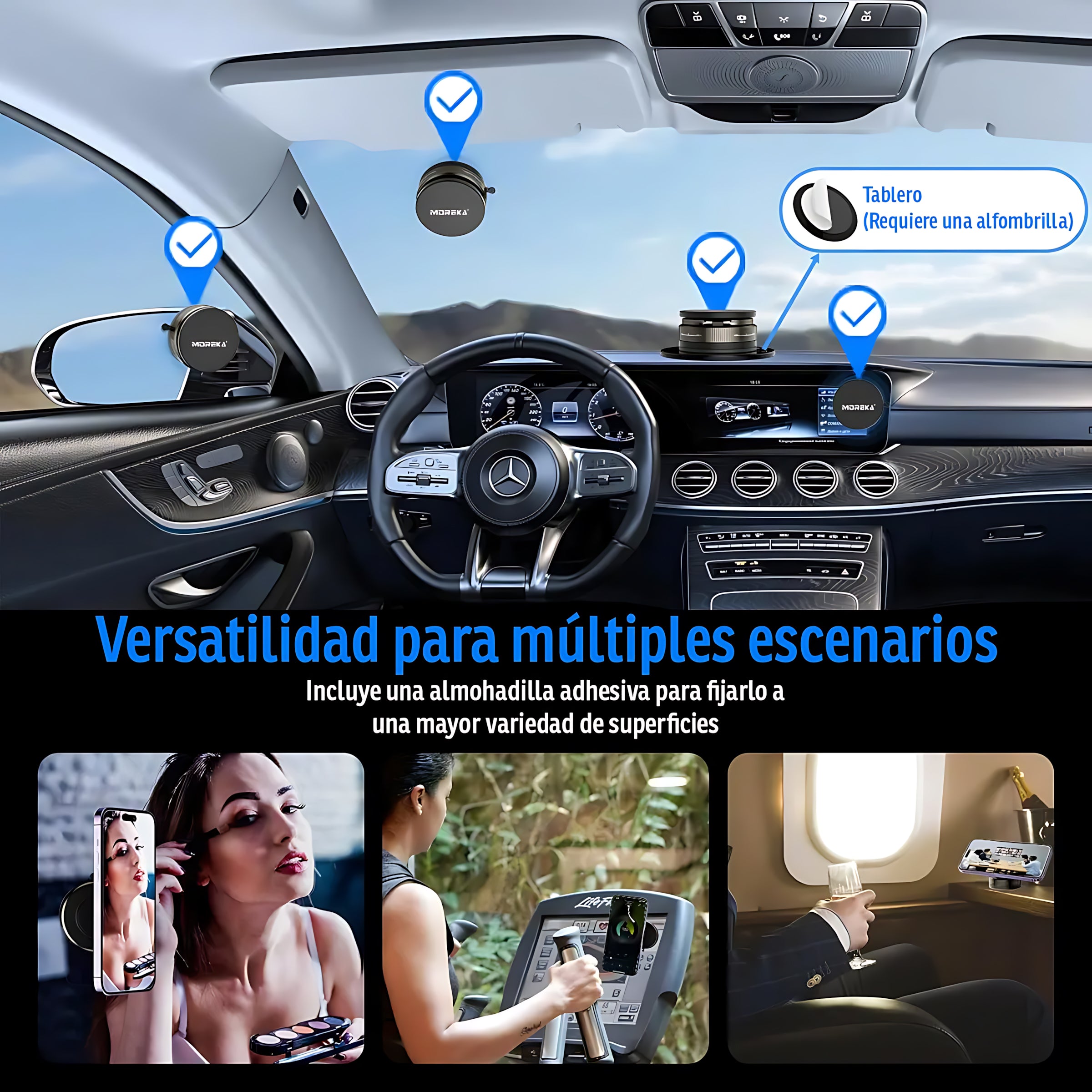 Soporte Magnético para Teléfono con Ventosa de Vacío MOREKA ZJ-015