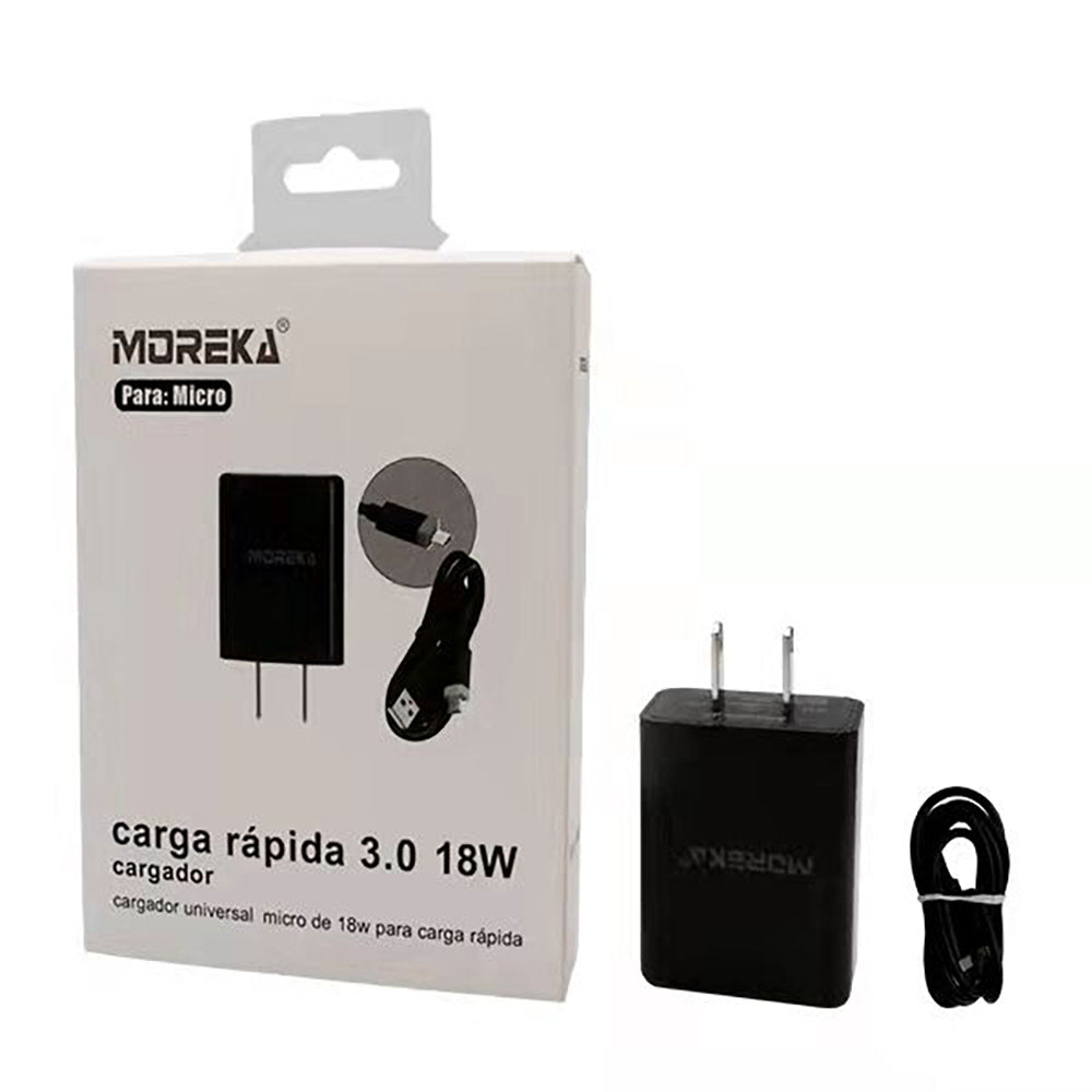 Cargador V8 Micro USB, Moreka 18w, 3.0A - Morekashop
