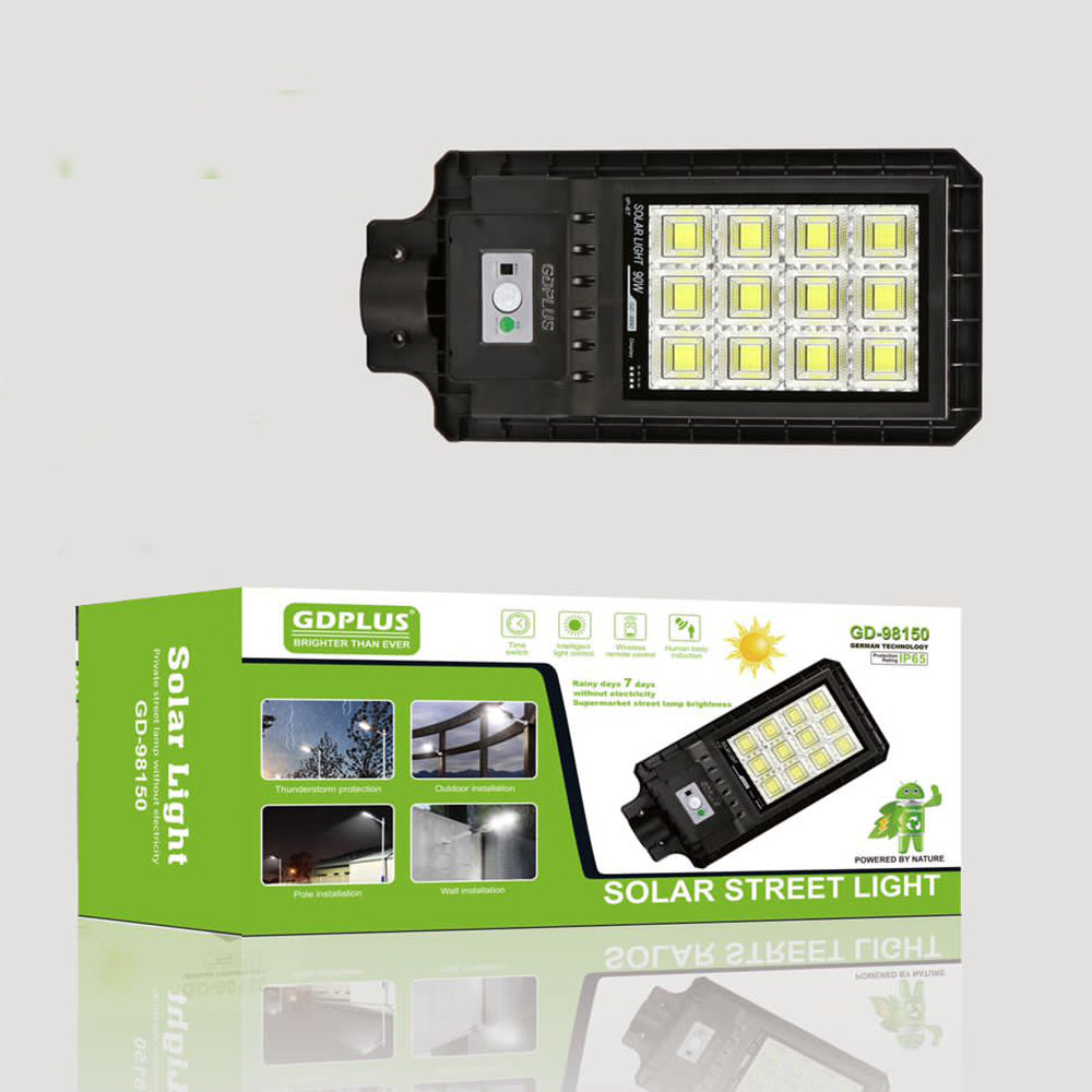 Luminaria Suburbana Alumbrado Publico Solar 150W con Sensor Movimiento GD-98150
