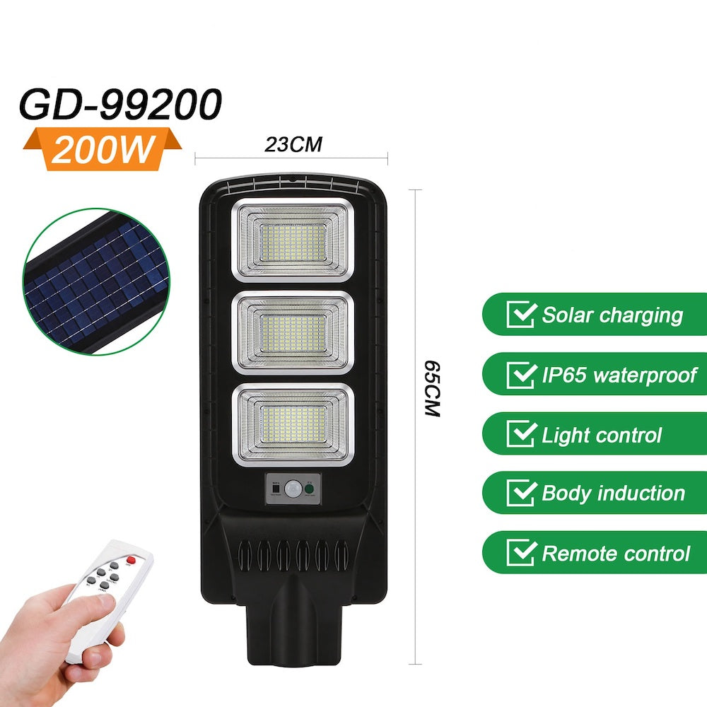 Luminaria Suburbana Alumbrado Publico Solar 200W con Sensor Movimiento GD-99200