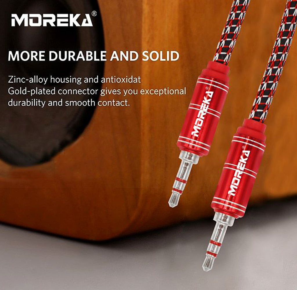 Cable De Audio, Moreka AU-01, Auxiliar 3.5, 1500mm, Reforzado - Morekashop