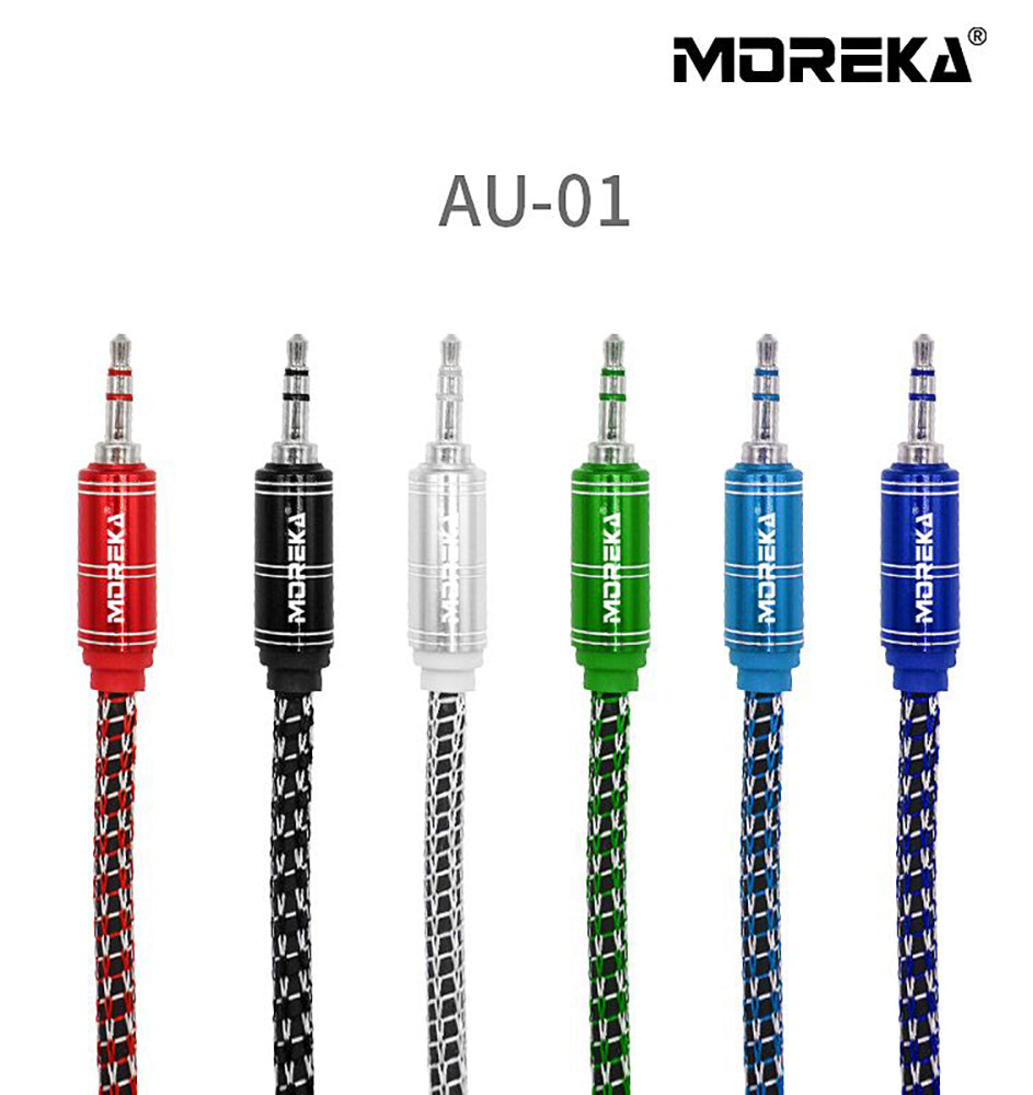 Cable De Audio, Moreka AU-01, Auxiliar 3.5, 1500mm, Reforzado - Morekashop