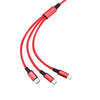 Cable 3 en 1 Moreka CB-25, 3.1 A y Datos, 1.2 M, Lightning, Tipo C, V8 - Morekashop