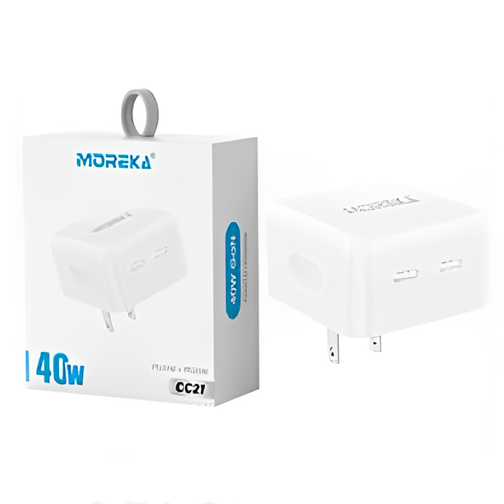 Cargador 40W Moreka CC21 Carga Rapída Doble USB