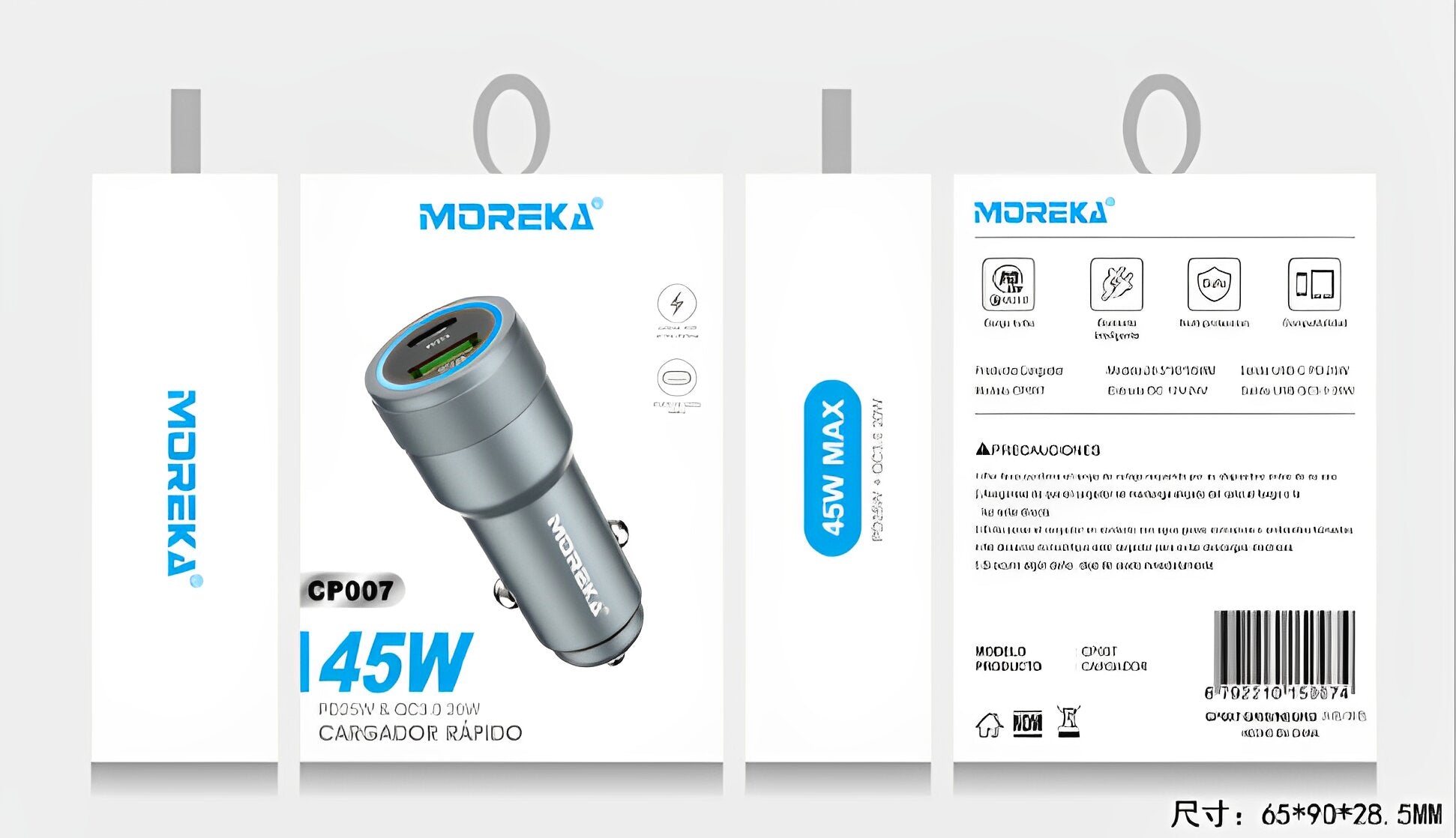 Moreka CP007 Plug In Car Charger 45W USB and C ports