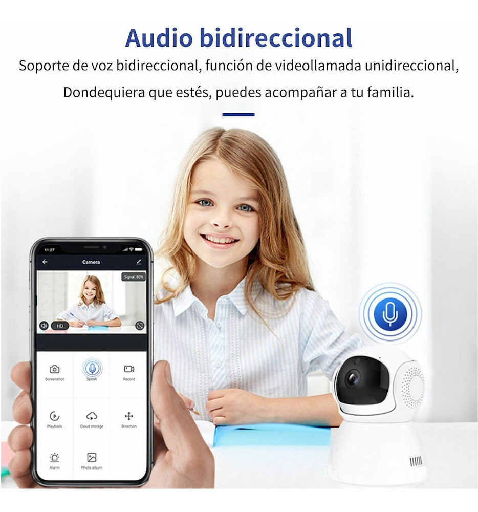 Cámara De Seguridad 360° Wifi 2mp Visión Nocturna 1080p Home