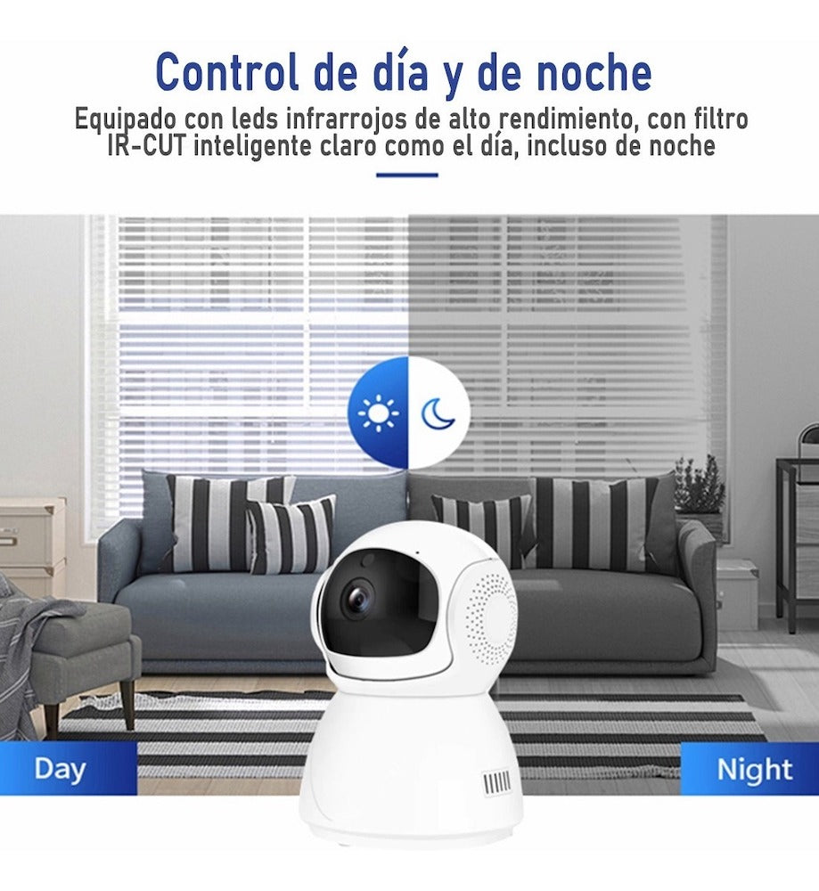 Cámara De Seguridad 360° Wifi 2mp Visión Nocturna 1080p Home