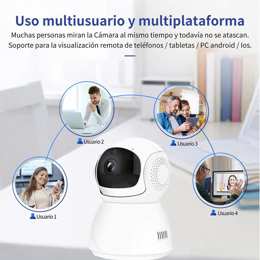 Cámara De Seguridad 360° Wifi 2mp Visión Nocturna 1080p Home