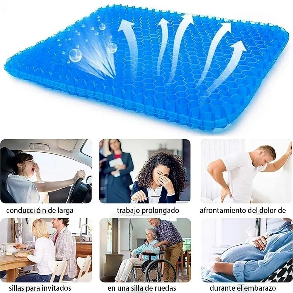Cojin Gel Silicon Ergonomico Panal Comodo Asiento Auto Silla
