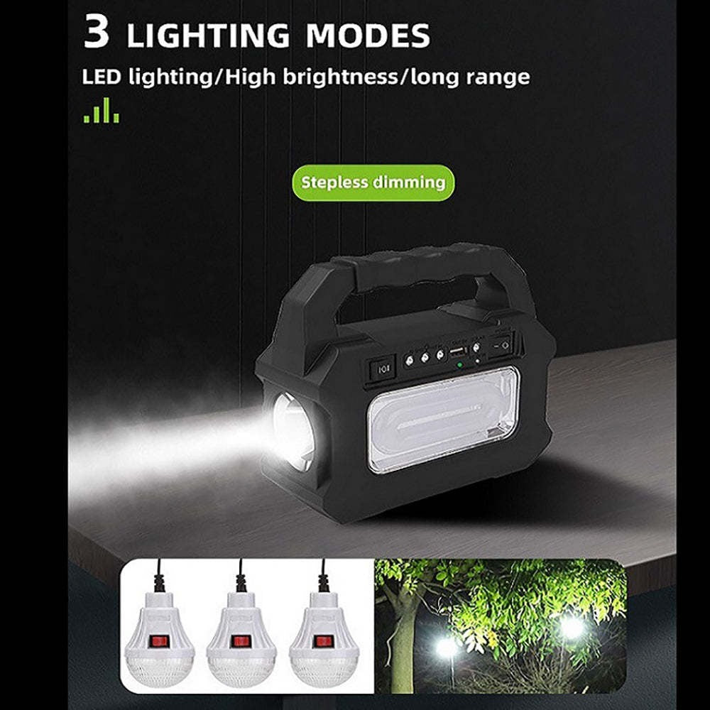 Mini Sistema Solar 3 Focos Linterna Power Bank MOR-8080