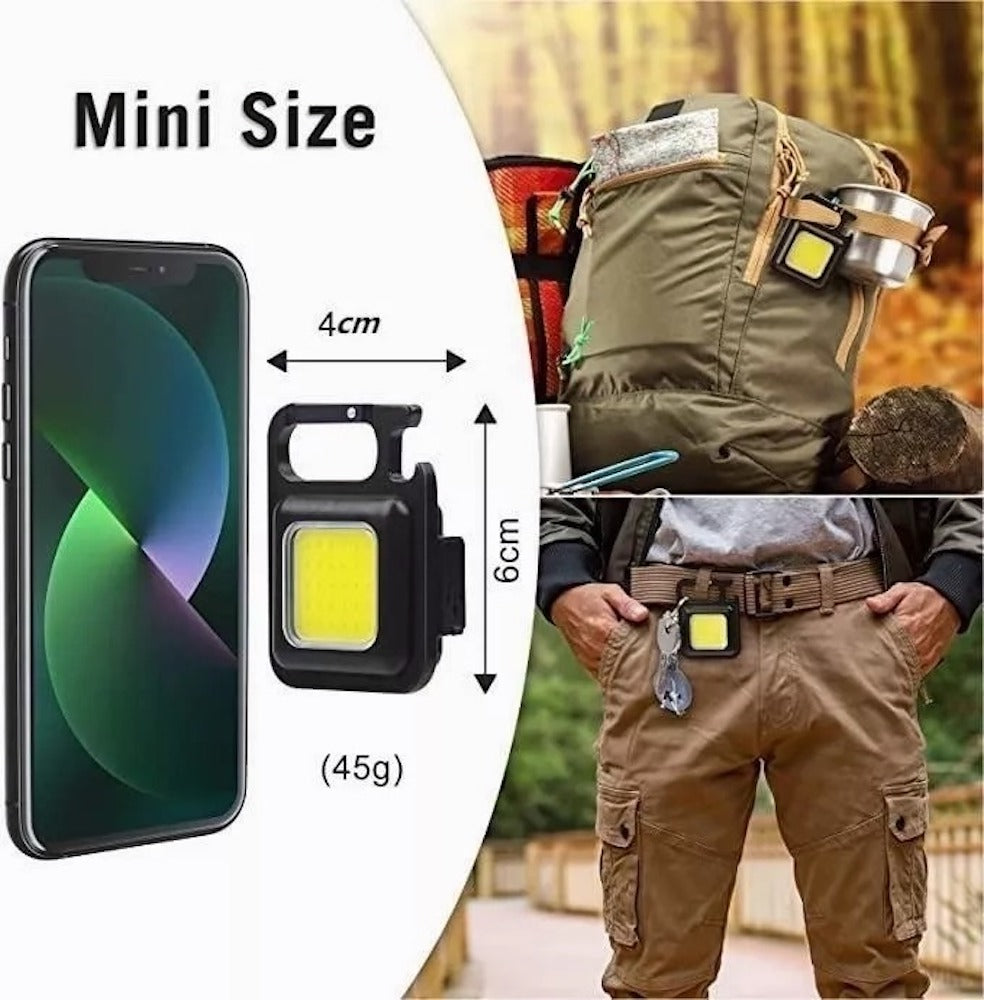 Lampara Mini 800 Lumens Iman Usb Tipo C Llavero Destapador Moreka LJ-058