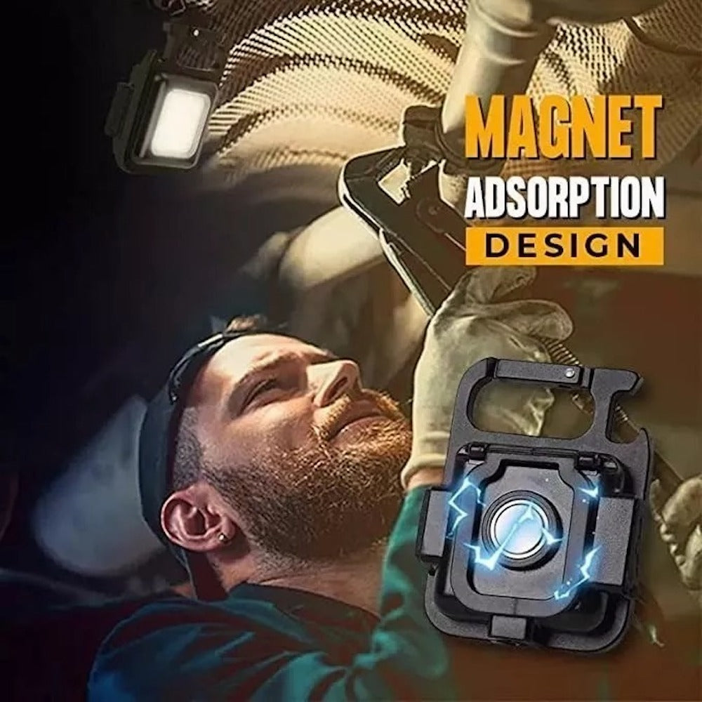 Lampara Mini 800 Lumens Iman Usb Tipo C Llavero Destapador Moreka LJ-058