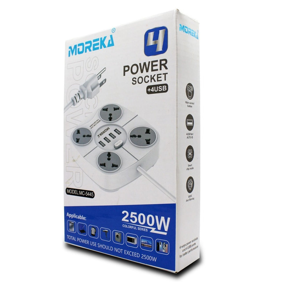 Multicontacto Circular 4 Conexiones 4 Puertos Usb Mc-5445