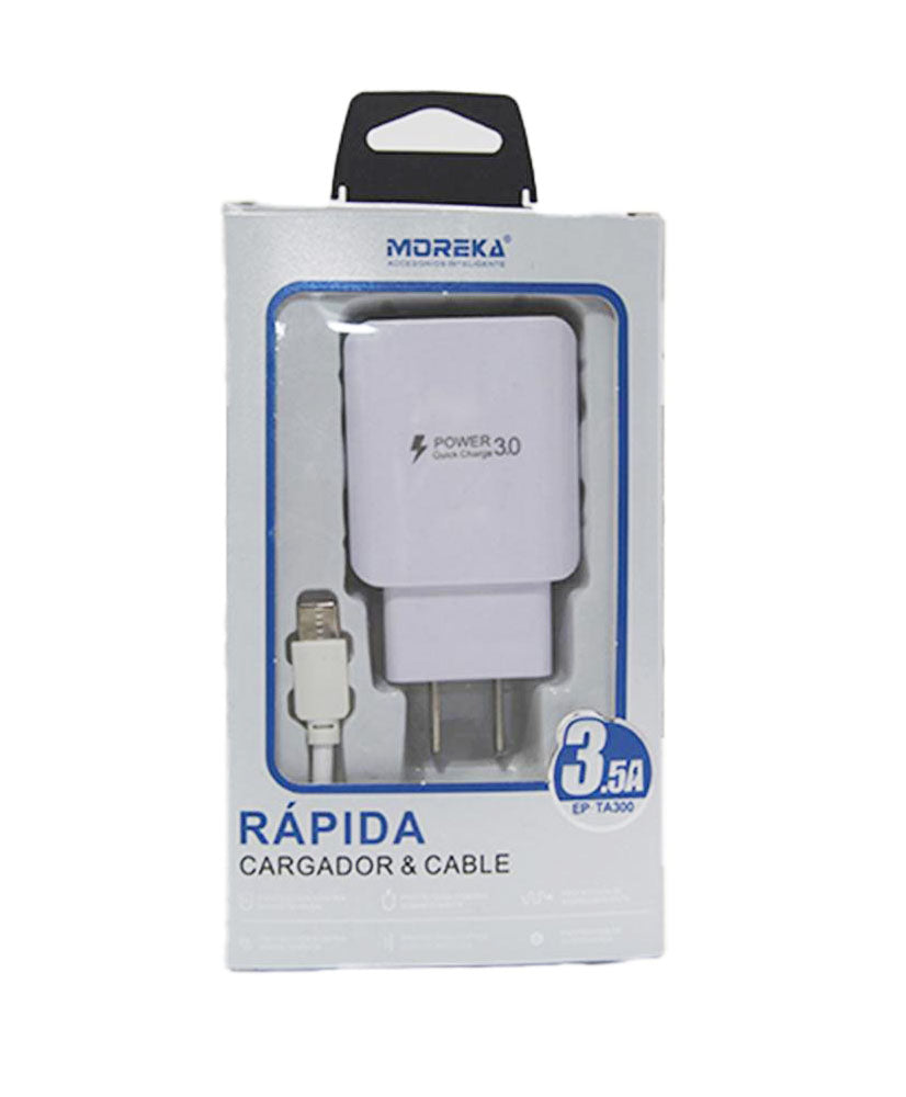 Cargador Moreka EP-TA300,  3.5 A, Cable Tipo C. - Morekashop