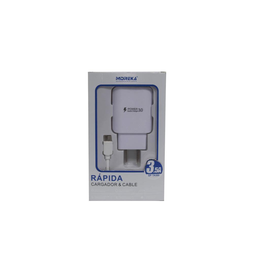CARGADOR DE PARED 3.5A, TIPO MICRO, MOREKA EP-TA300 - Morekashop