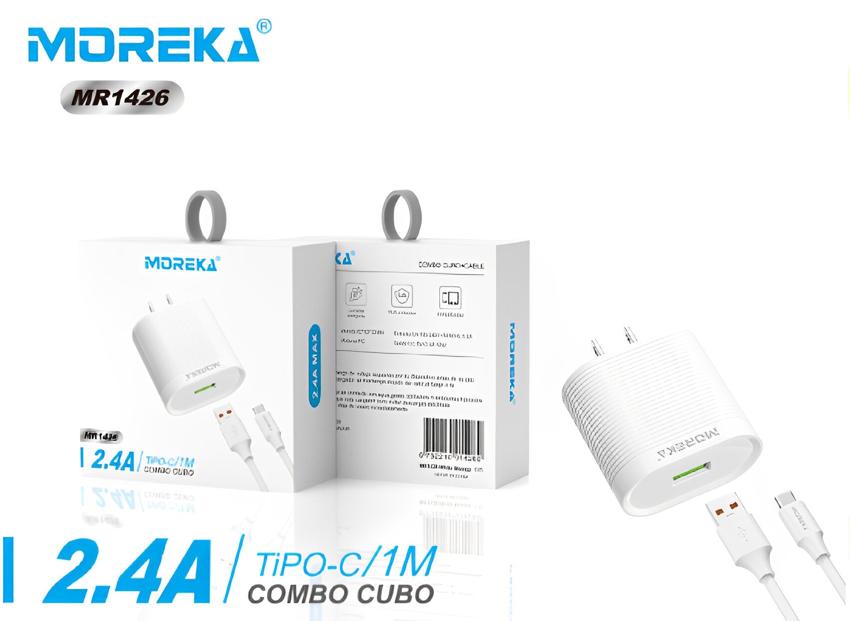 Cargador Tipo C Moreka MR1426 2.4A Incluye Cable