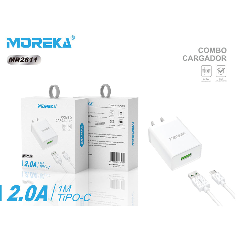 Moreka MR2611 2.0A Usb Charger Type C Cable