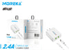 Cargador Moreka N0432 2.4A 2 USB Incluye Cable C 1M