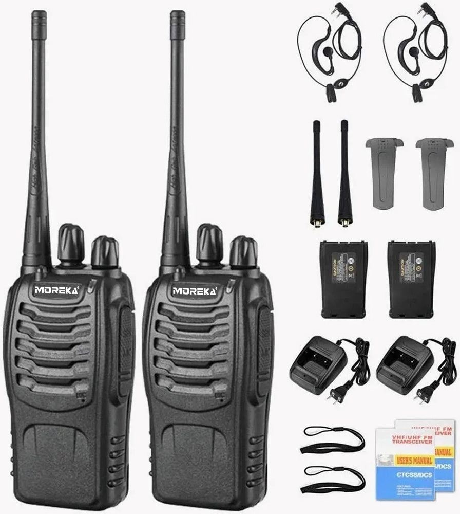 2 Radios UHF Moreka Bf-888s 2pcs Con Manos Libres hasta 10 km