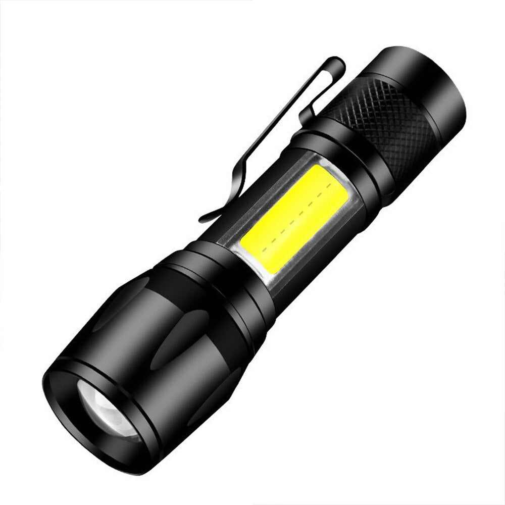 Lampara Táctica Recargable Usb Led 2000l Luz Lateral + Clip Moreka MB-513