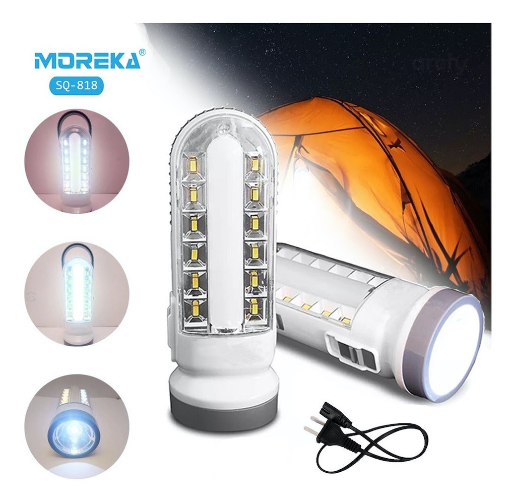 Lámpara Emergencia Moreka SQ-818, 5W, 8Hrs. 30 LEDS Recargable