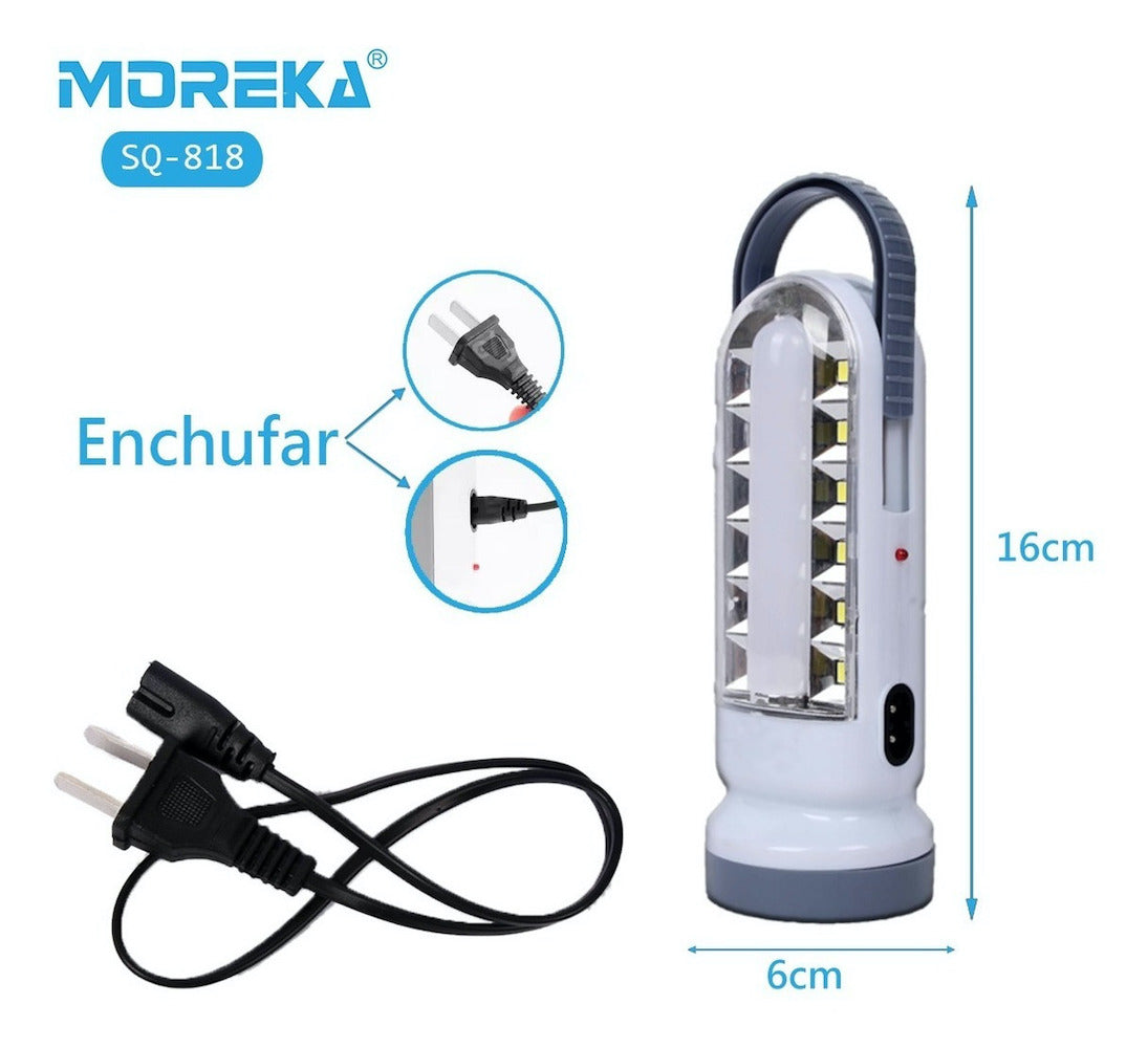 Lámpara Emergencia Moreka SQ-818, 5W, 8Hrs. 30 LEDS Recargable