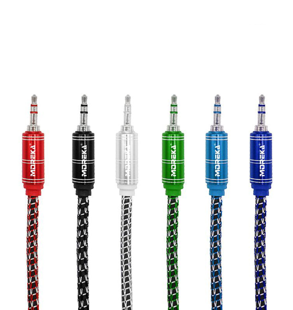 Cable De Audio, Moreka AU-01, Auxiliar 3.5, 1500mm, Reforzado - Morekashop