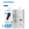 Cargador De Carro Moreka CP005 Plug In 45W USB y Tipo C