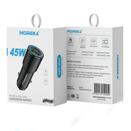 Moreka CP005 Plug In 45W USB and Type C Car Charger