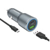 Turbo Car Charger 45W 2 USB ports and Type C Inc Cable 1M Moreka CP006