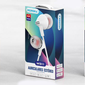 Paquete de 20 Audífonos Alámbricos 3.5 Moreka M-911, Manos Libres