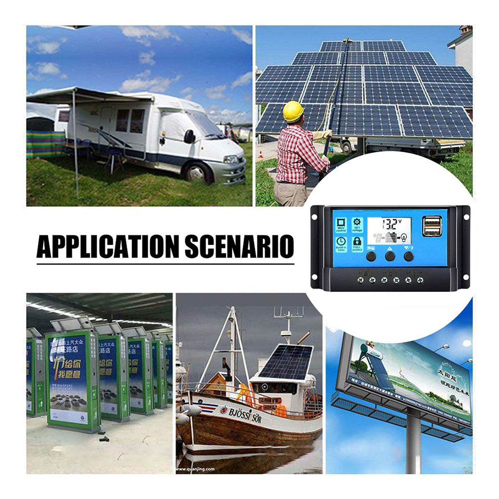 Controlador de panel Solar LCD, regulador de cargador de batería, 10A