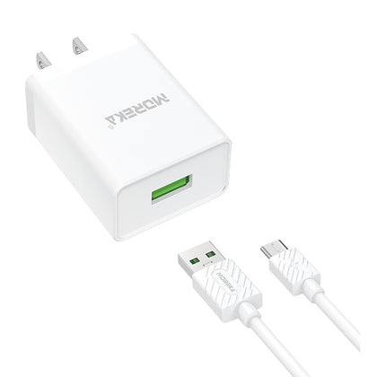 Micro USB charger V8 Moreka MR0645 2.1A Usb includes Cable