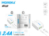 Moreka N0412 2.4A 2 USB Charger Includes Cable C 1M