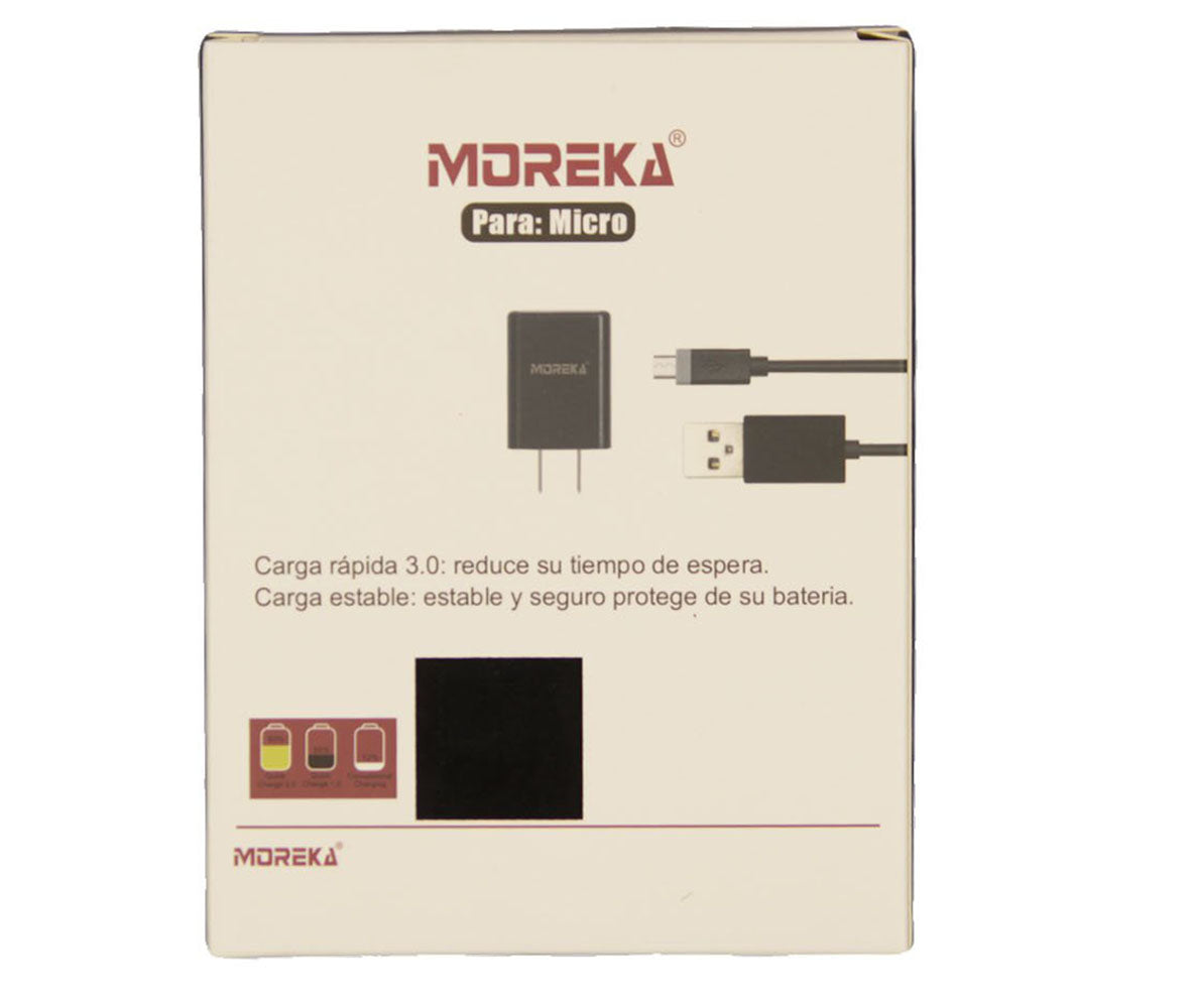 Cargador V8 Micro USB, Moreka 18w, 3.0A - Morekashop