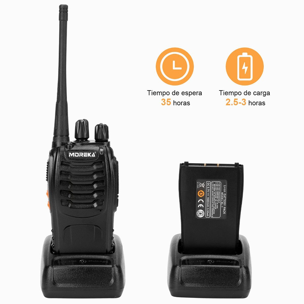 2 Radios UHF Moreka Bf-888s 2pcs Con Manos Libres hasta 10 km